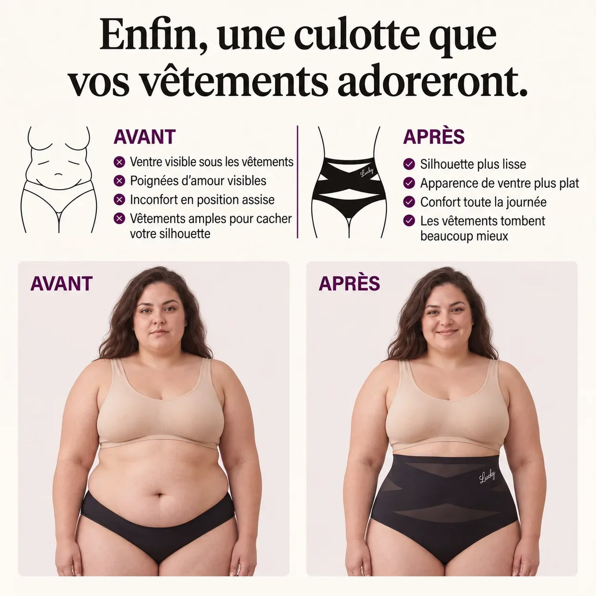 Culotte Gainante Taille Haute - Compression 360°