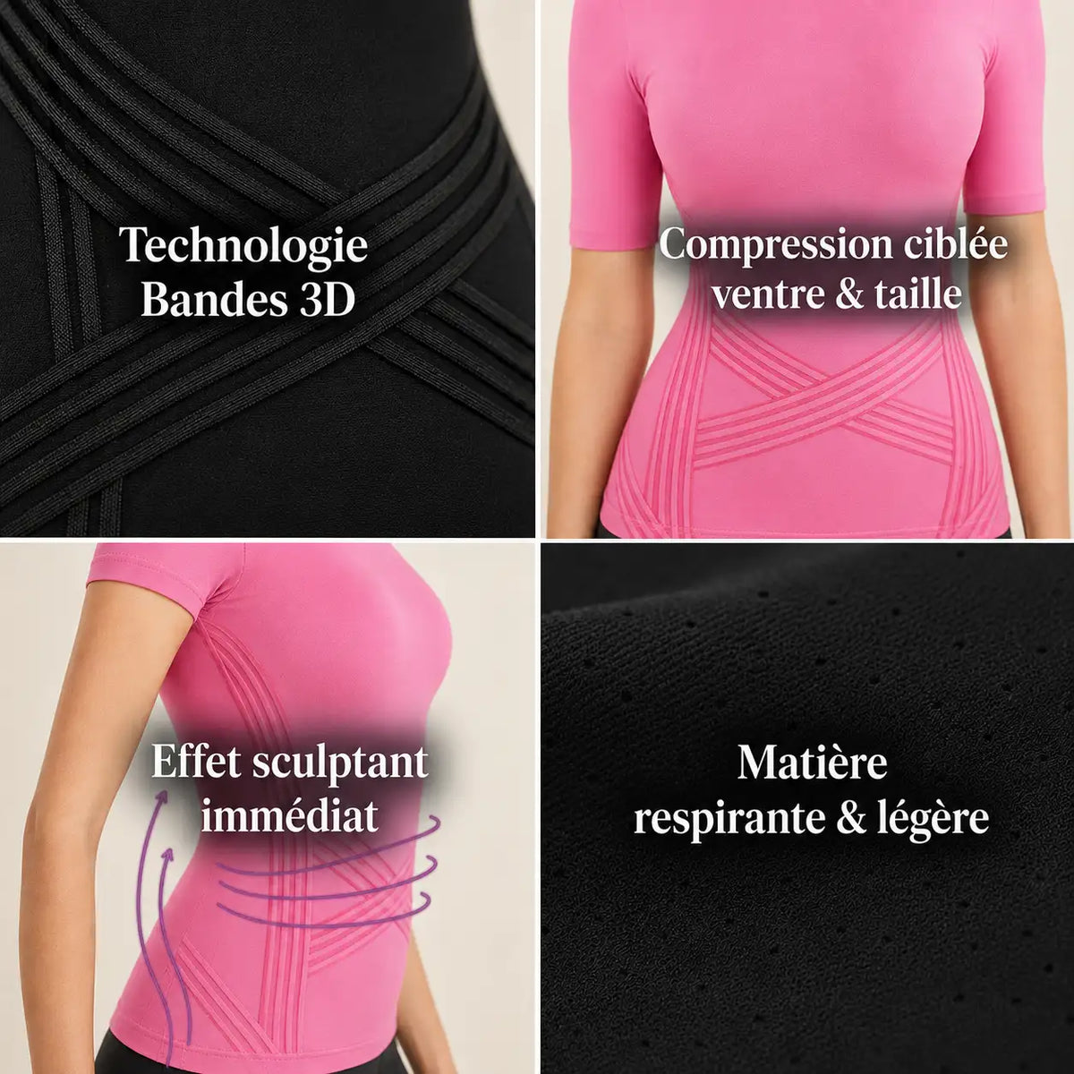 Tee-Shirt 3D Sculptant - Ventre Plat